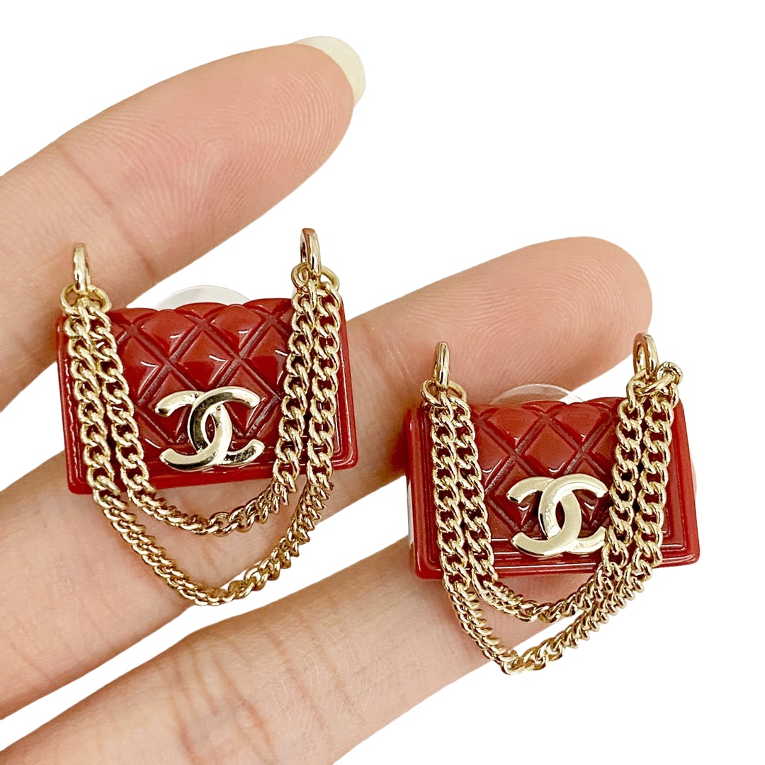 CCE269 Chanel Bag Chain earrings - ccjewelryacc