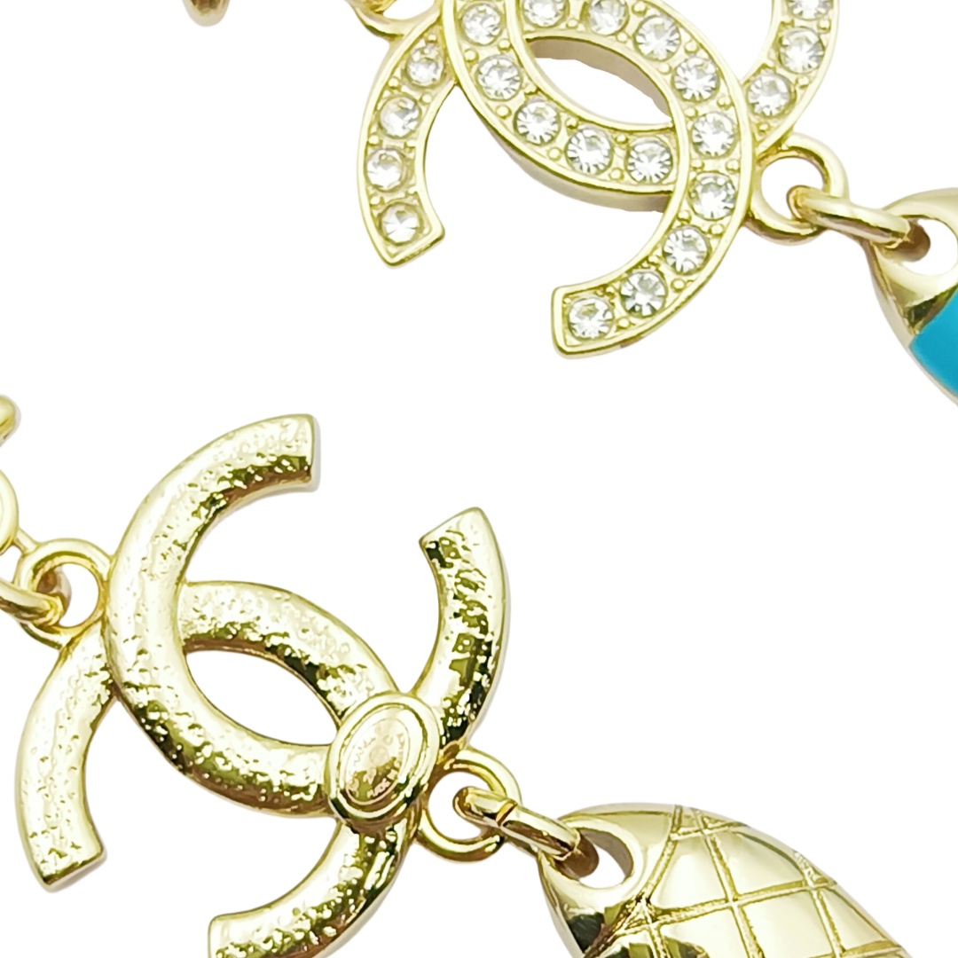 CCL091 Chanel Marine element enamel long chain sweater necklace - ccjewelryacc