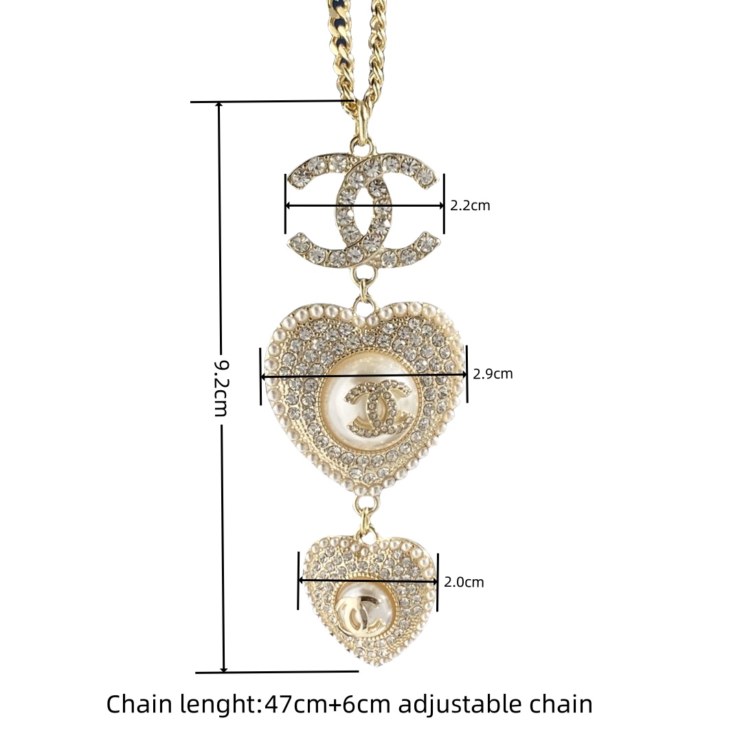 CCN171 chanel heart necklace - ccjewelryacc