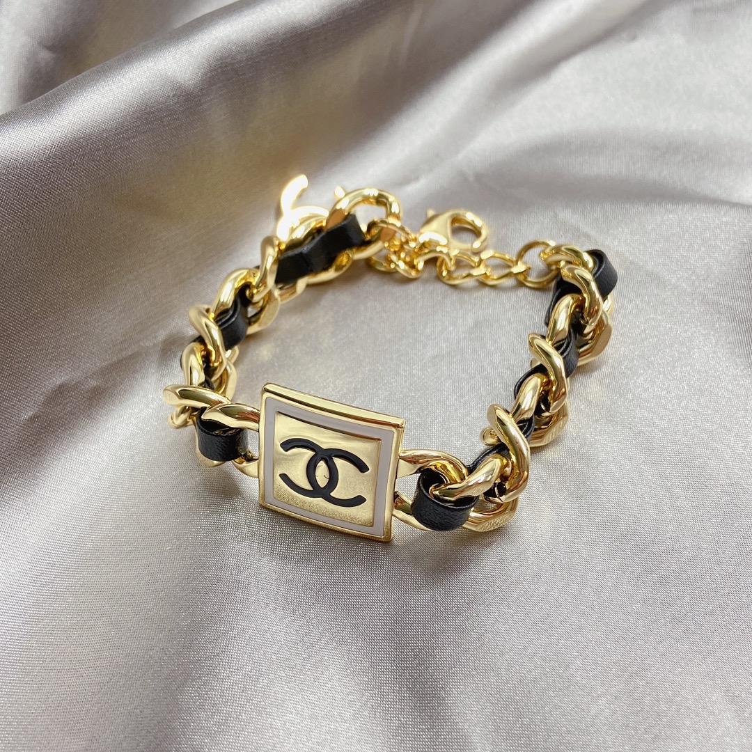 CCT001 Chanel leather choker and earrings - ccjewelryacc