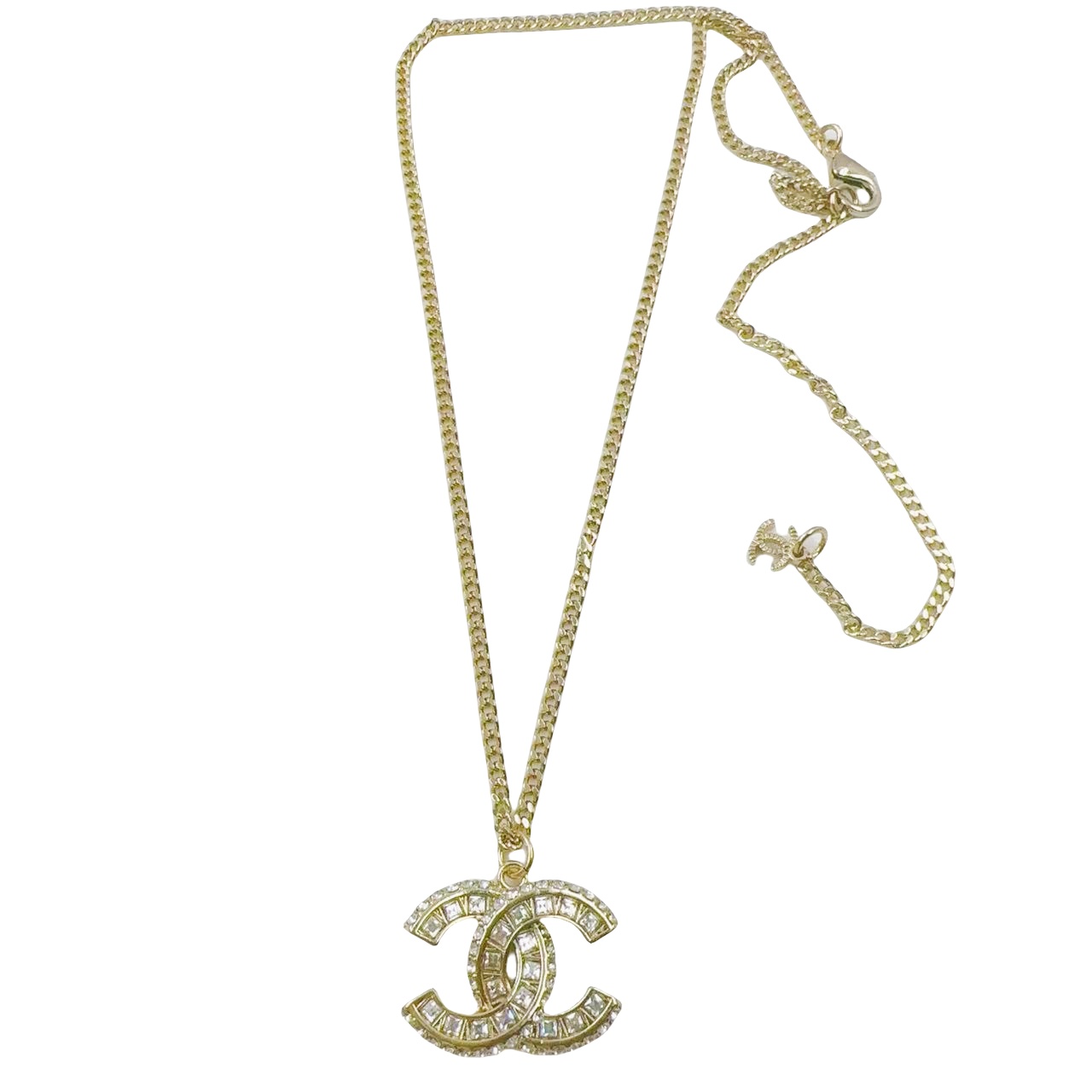 CCN354 Crystal CC Logo Pendant Necklace - ccjewelryacc