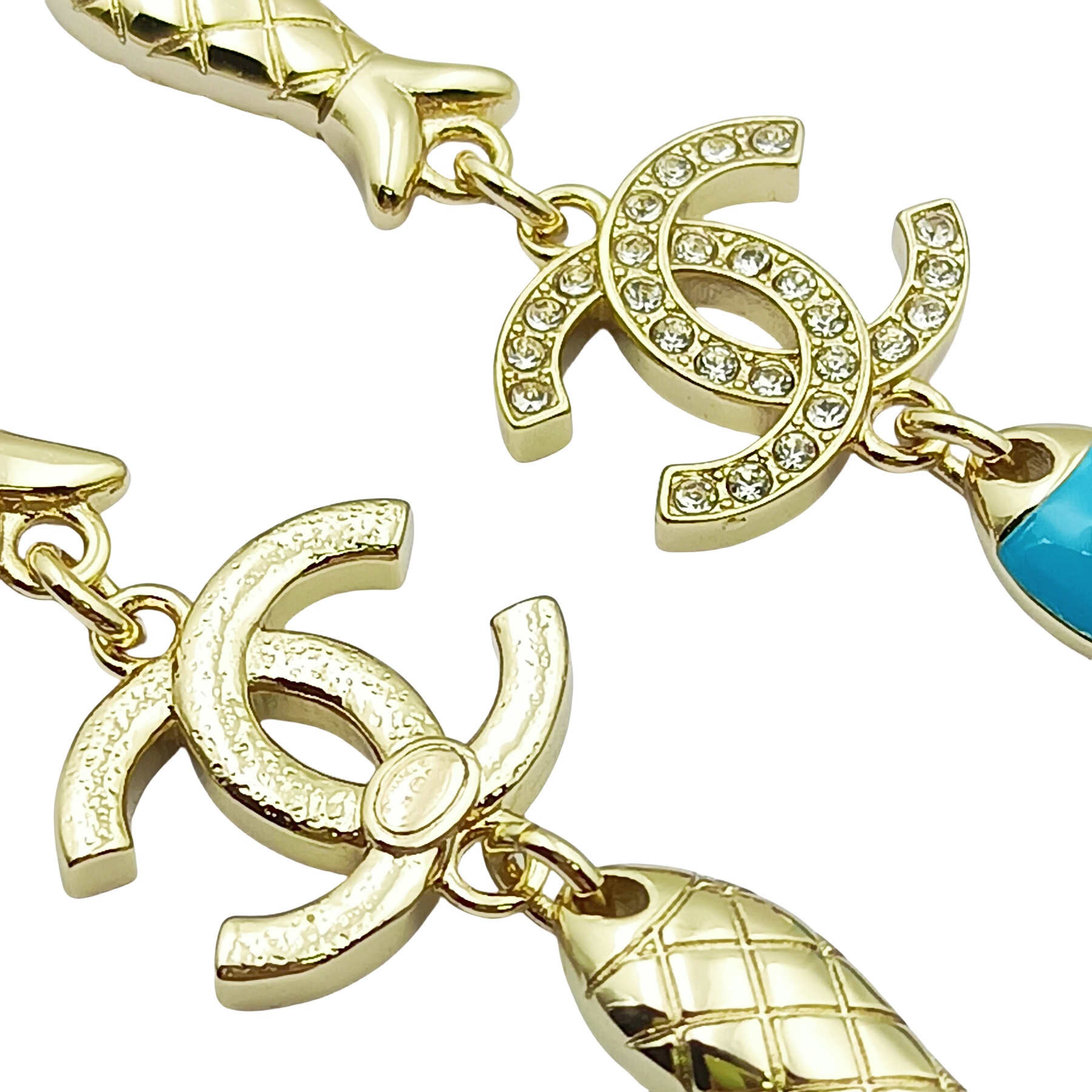 CCL091 Chanel Marine element enamel long chain sweater necklace - ccjewelryacc