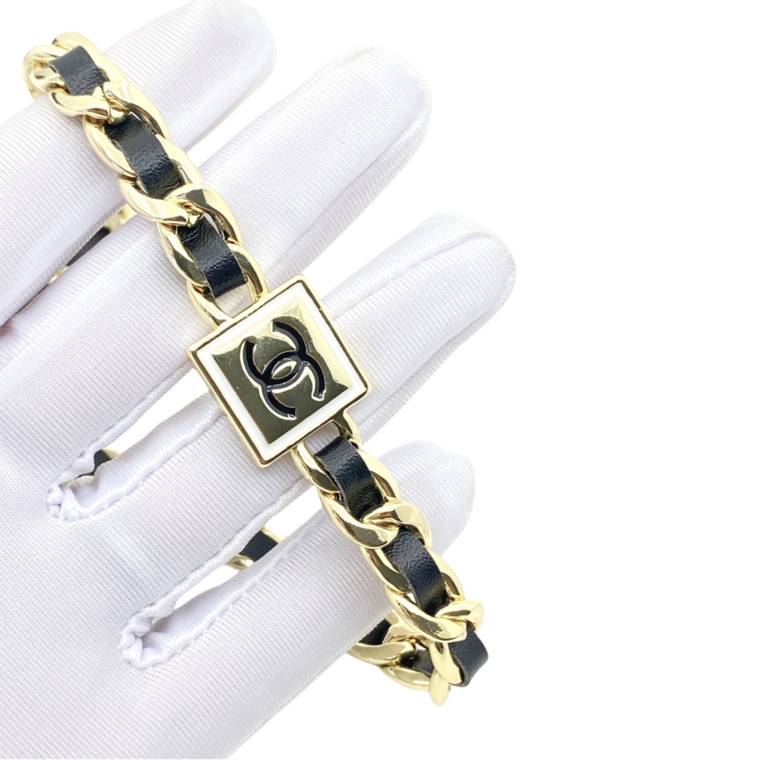 CCT001 Chanel leather choker and earrings - ccjewelryacc