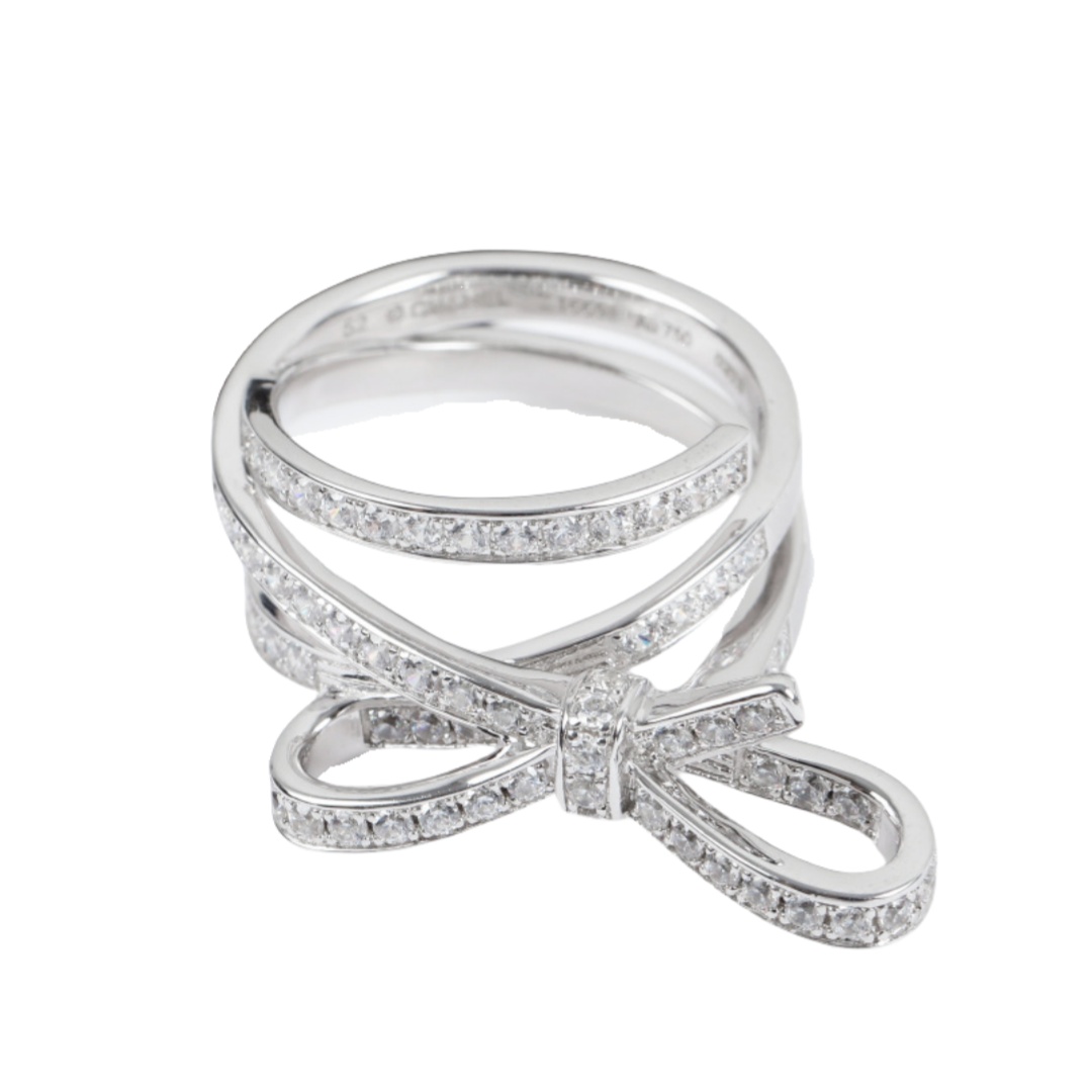 CCRS011 18k white gold diamond Chanel Ruban ring - ccfashionjewelry