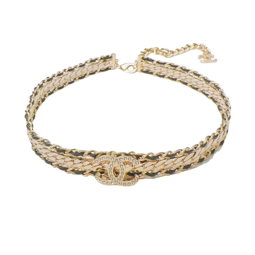 CCN256 chanel choker gold - ccjewelryacc