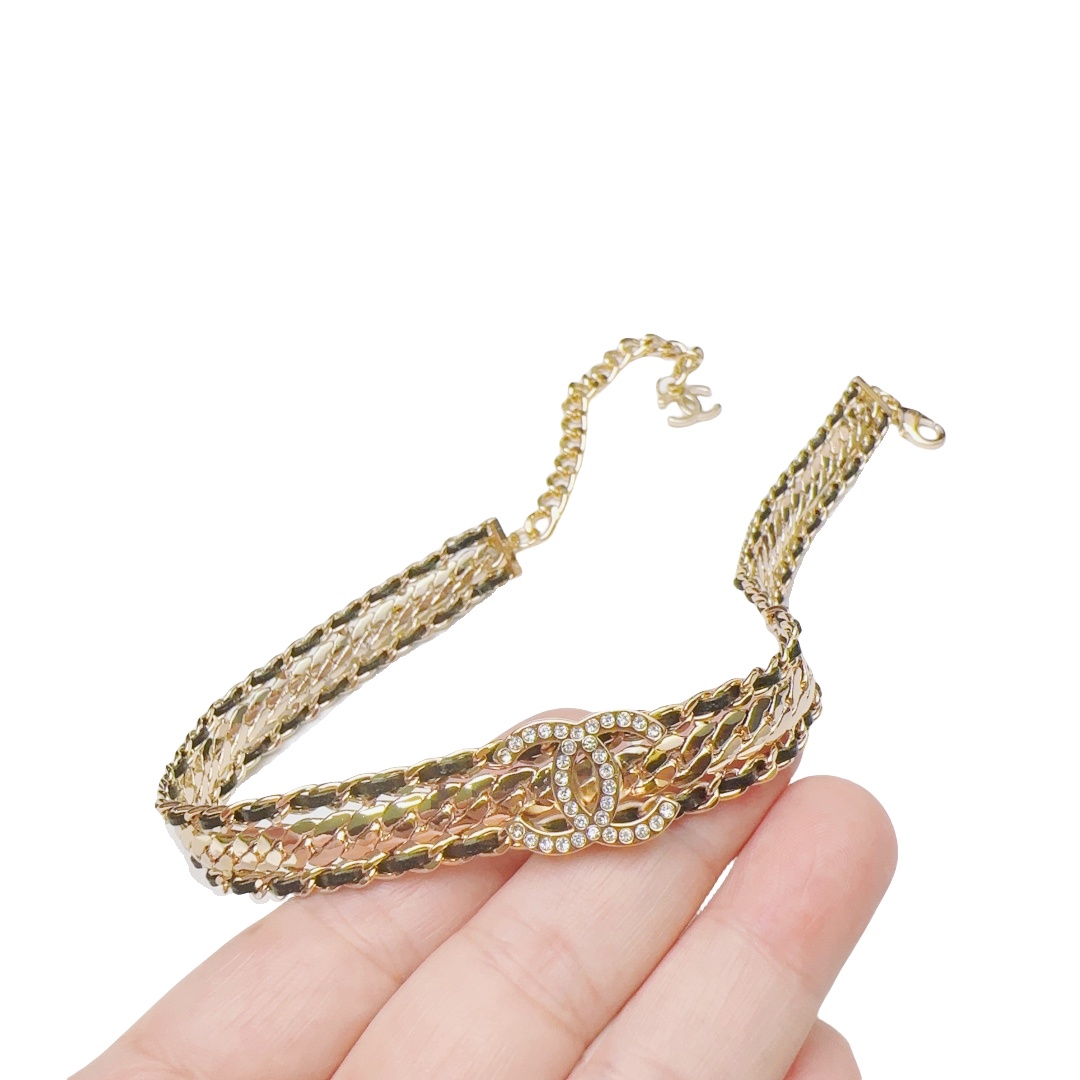 CCN256 chanel choker gold - ccjewelryacc
