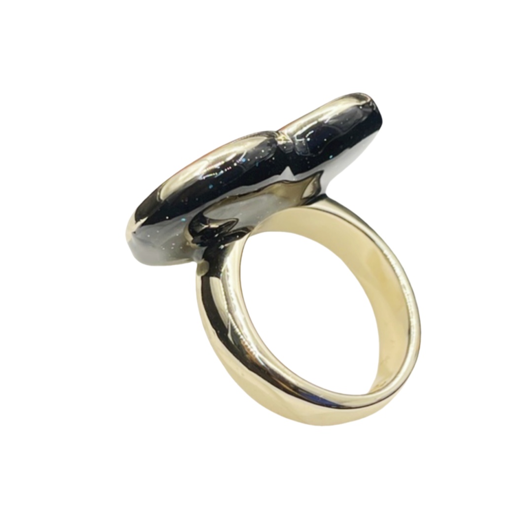 CCR035 Chanel gradient color Pink heart crystal RING - ccjewelryacc