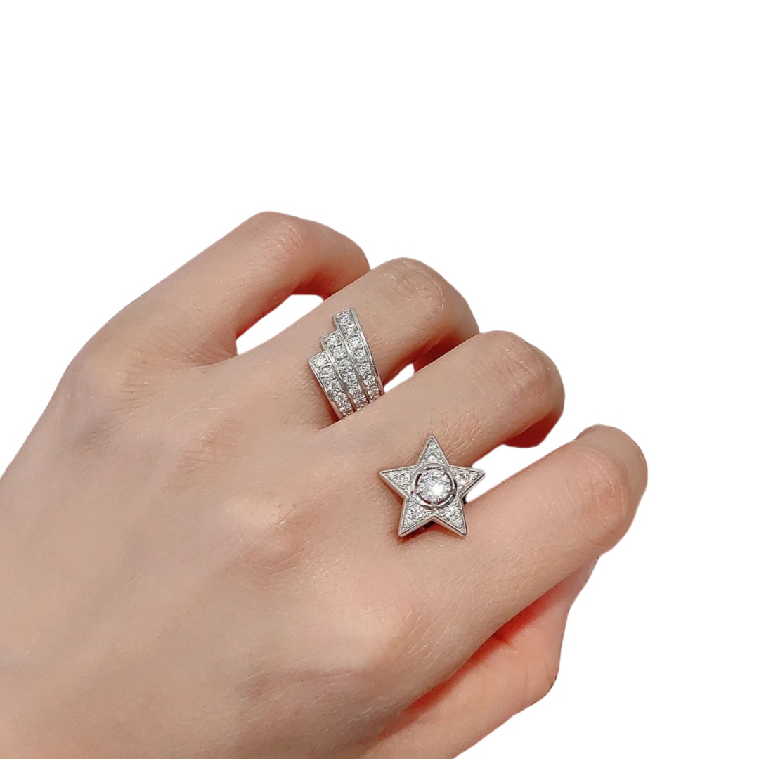 CCRS014 18K White Gold and diamond Comète Géode ring - ccjewelryacc