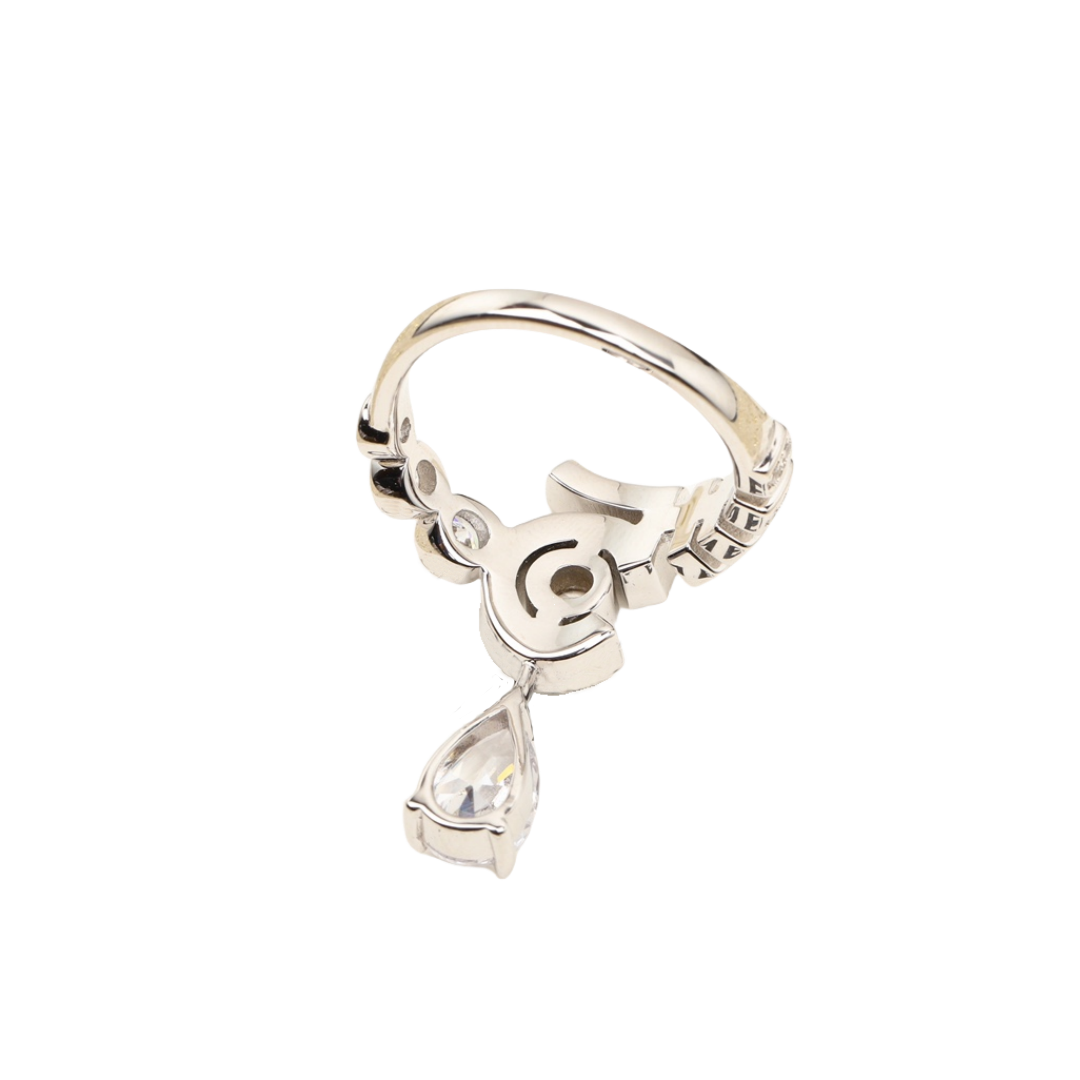 CCRS016 18K White Gold and diamond No 5 ring - ccjewelryacc