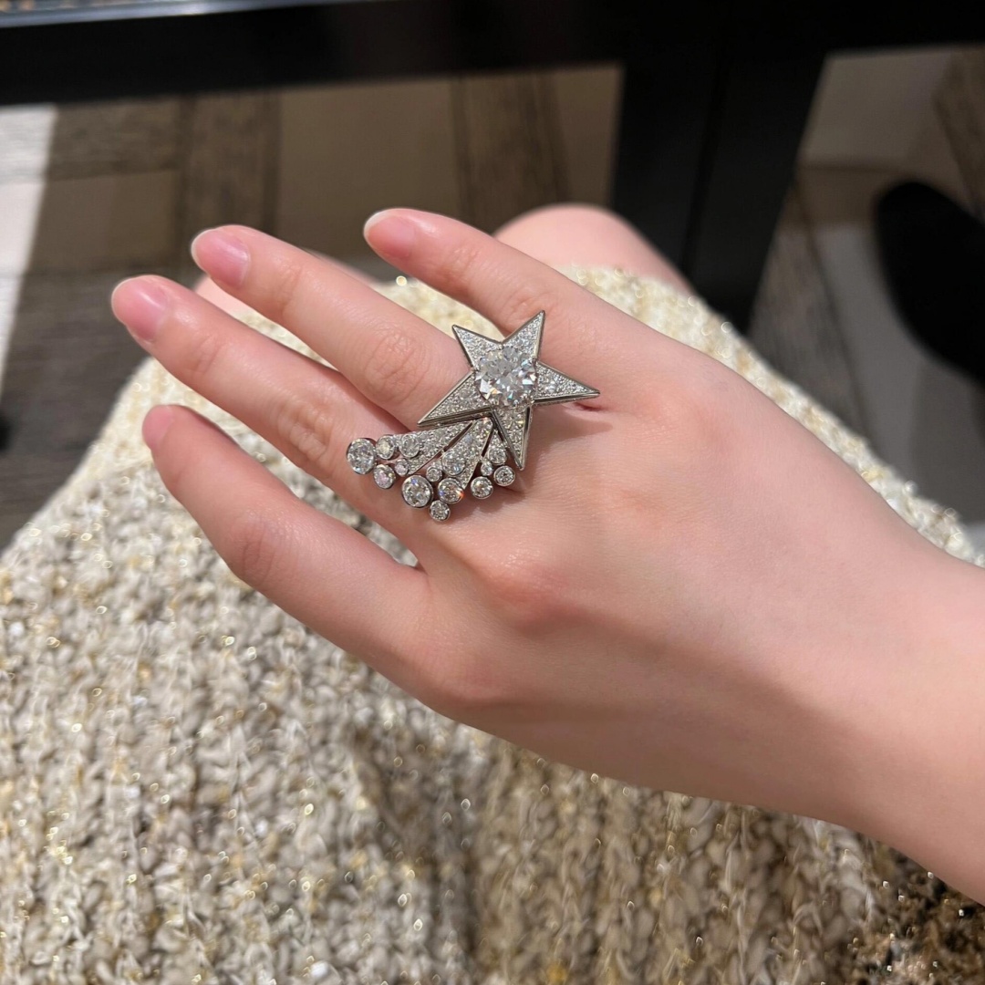 CCRS015 18K White Gold and diamond Comète Géode ring - ccjewelryacc