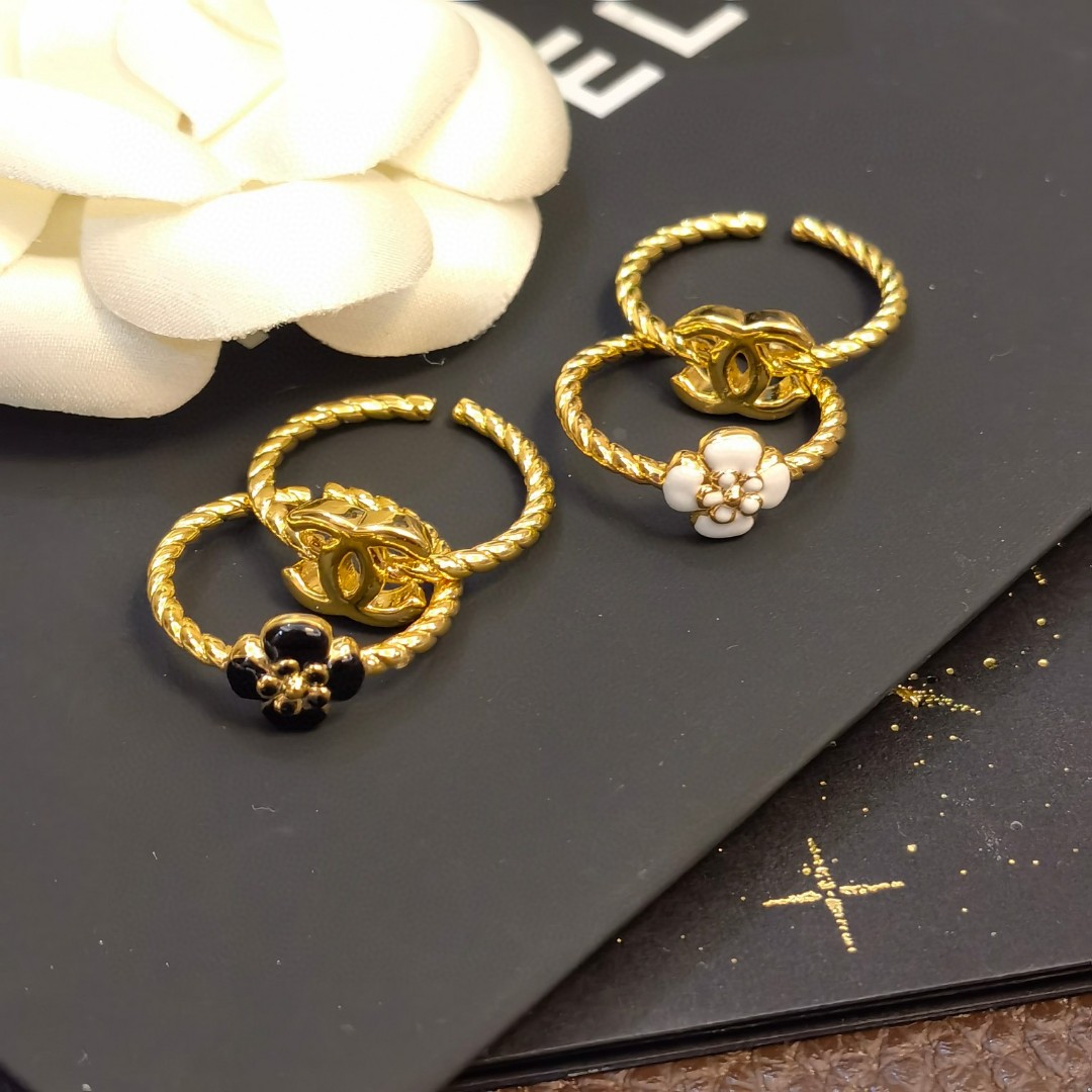 CCR007 Chanel Flower CC Ring set of 2 - ccjewelryacc