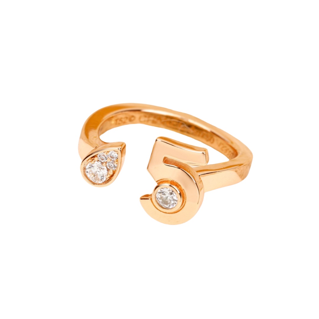 CCRS017 18K Rose Gold and diamond Chanel No 5 ring - ccjewelryacc