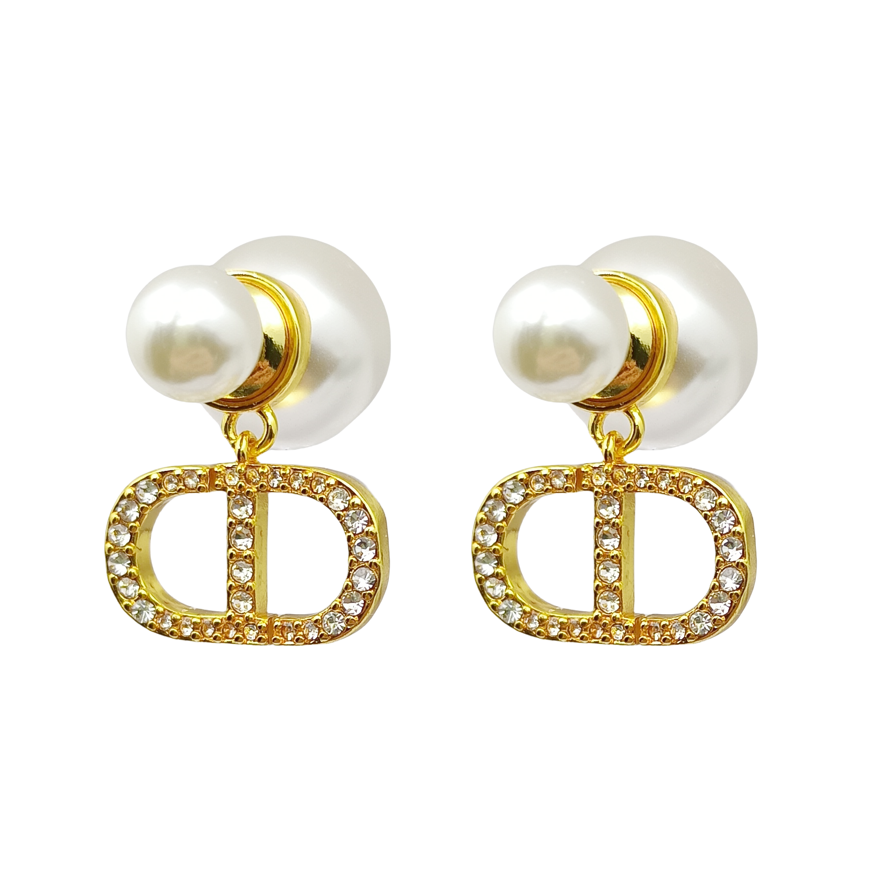 CDE187 Dior Tribales earrings in metal and pearls - ccjewelryacc