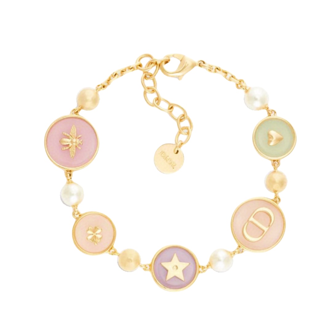 CDS018 Dior CD bee Resin charms bracelet - ccjewelryacc
