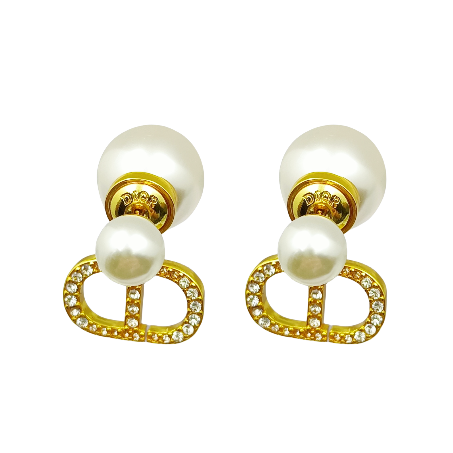 CDE187 Dior Tribales earrings in metal and pearls - ccjewelryacc
