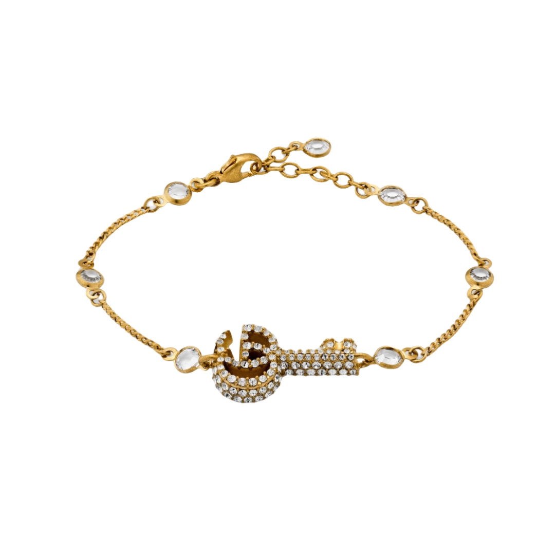 GGS051 Gucci Double G key bracelet with crystals - ccjewelryacc