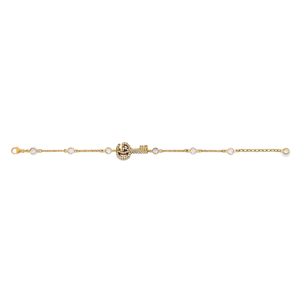 GGS051 Gucci Double G key bracelet with crystals - ccjewelryacc