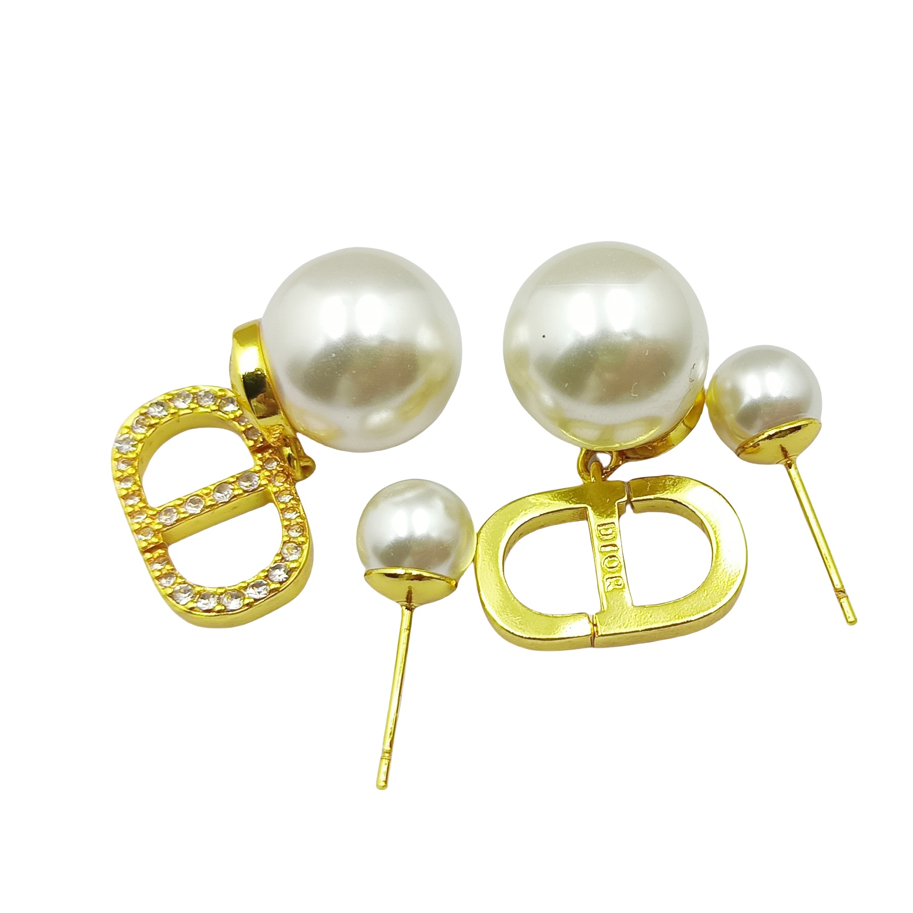 CDE187 Dior Tribales earrings in metal and pearls - ccjewelryacc