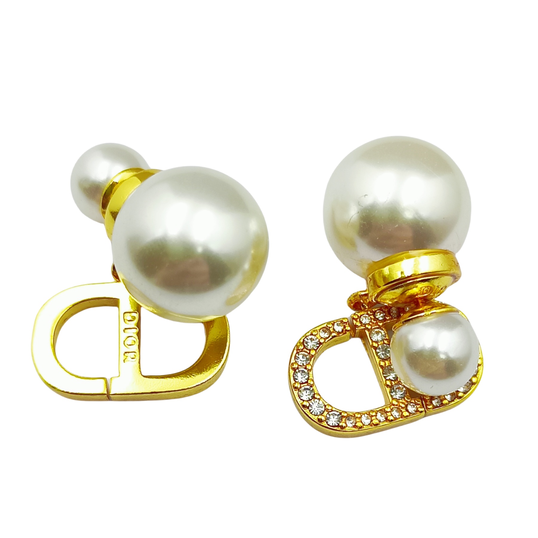 CDE187 Dior Tribales earrings in metal and pearls - ccjewelryacc