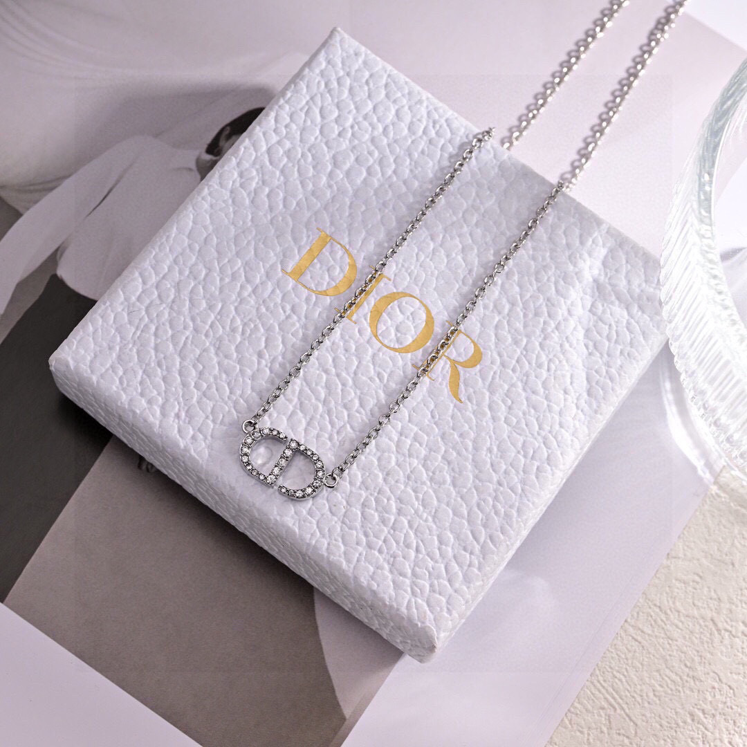 CDS013 DIOR PETIT CD BRACELET SILVER-FINISH METAL WITH WHITE CRYSTALS - ccjewelryacc