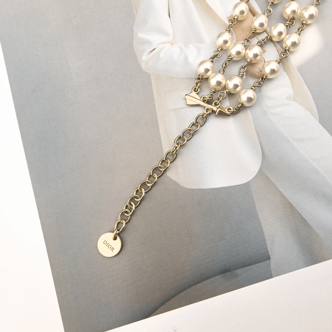 CDN064 Dior Toile de Jouy Papillon choker necklace - ccjewelryacc