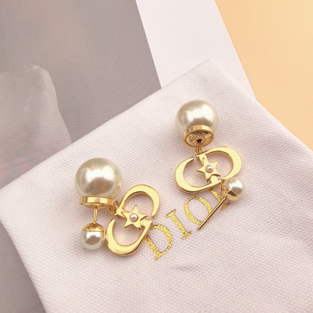 CDE164 Dior CD Star pearl earrings - ccjewelryacc