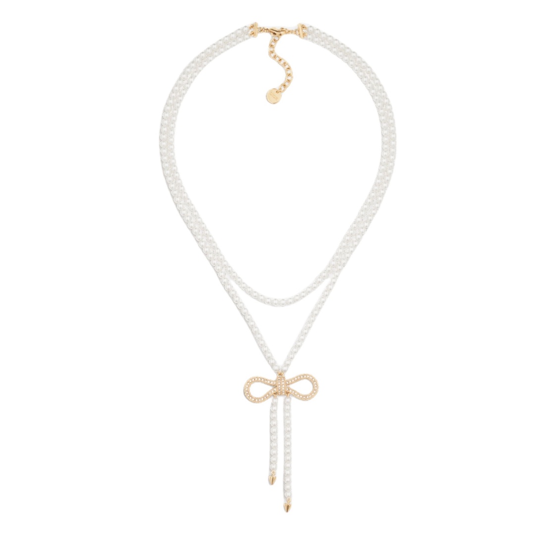 CDN071 Dior Led Noeud de dior bow tassels necklace - ccfashionjewelry