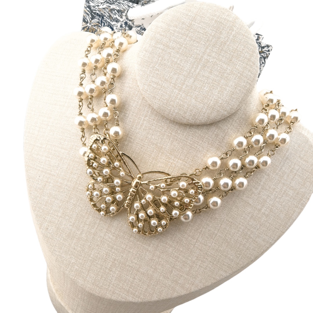 CDN064 Dior Toile de Jouy Papillon choker necklace - ccjewelryacc