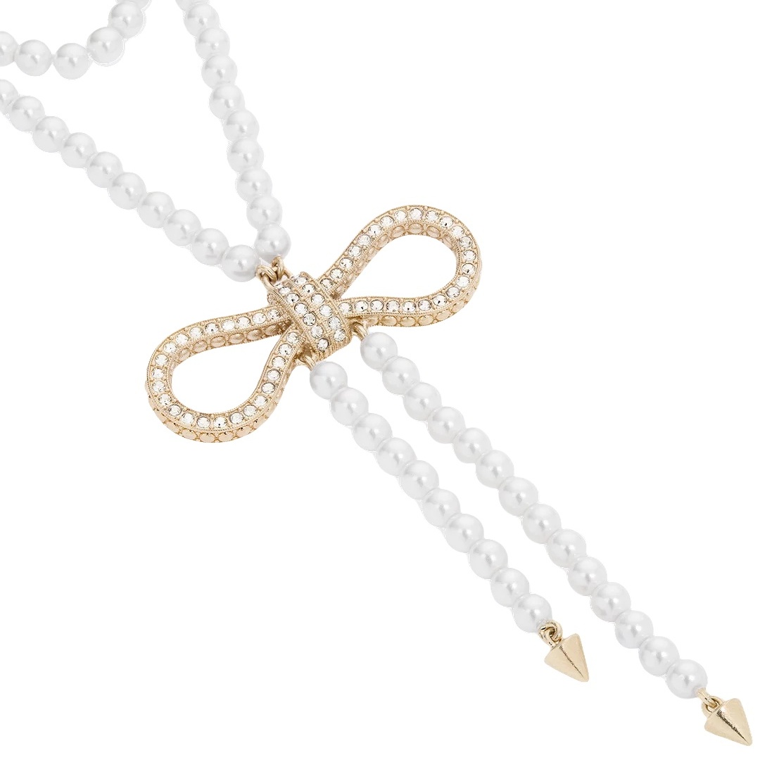 CDN071 Dior Led Noeud de dior bow tassels necklace - ccjewelryacc