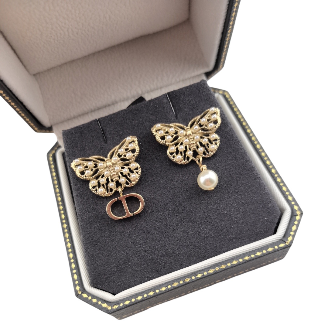 CDE157 Dior Toile de Papillon butterfly earrings - ccjewelryacc