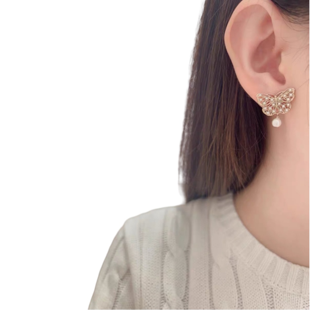 CDE157 Dior Toile de Papillon butterfly earrings - ccjewelryacc