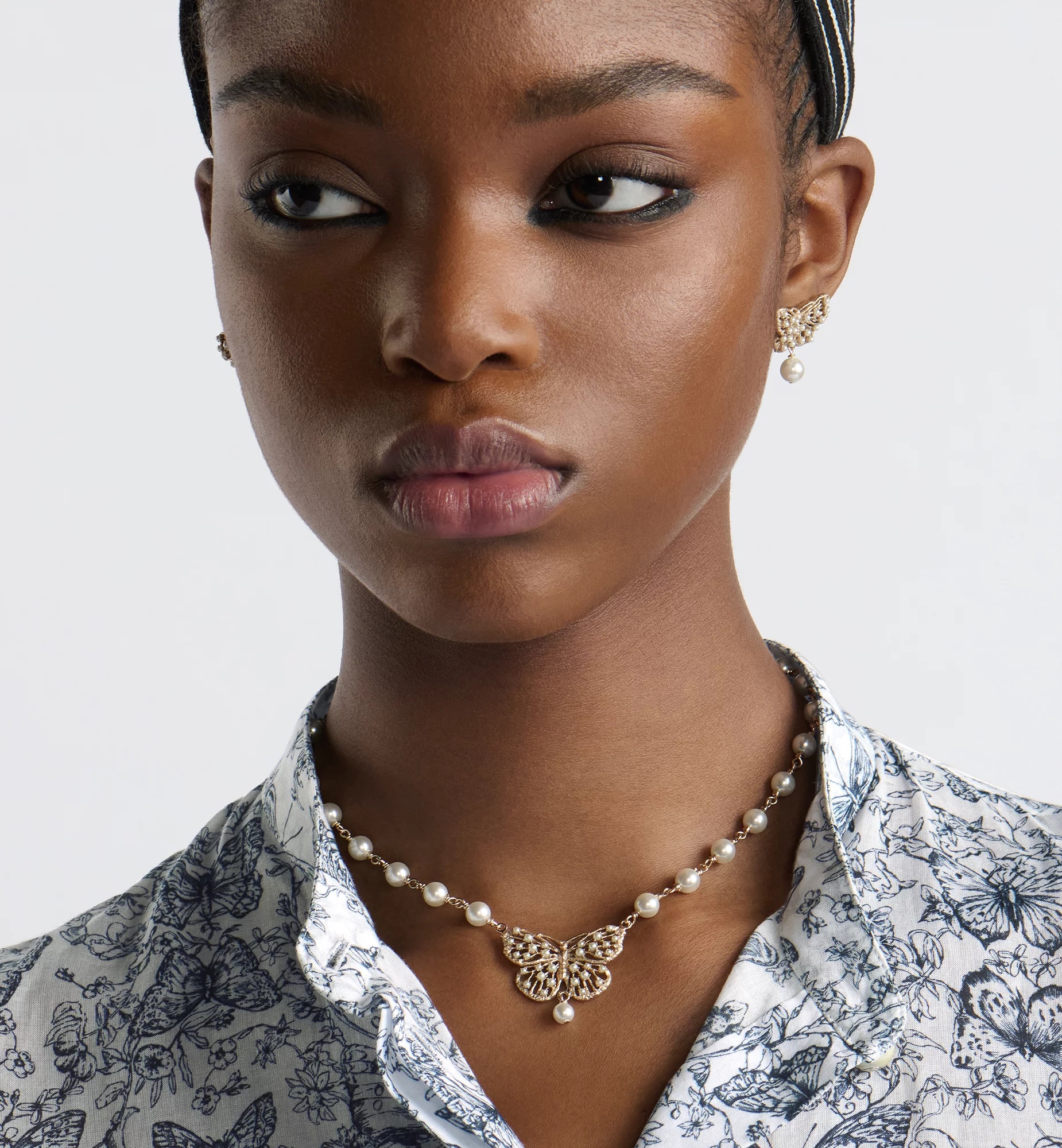 CDN069 Dior Toile De Jouy Papillon necklace - ccjewelryacc