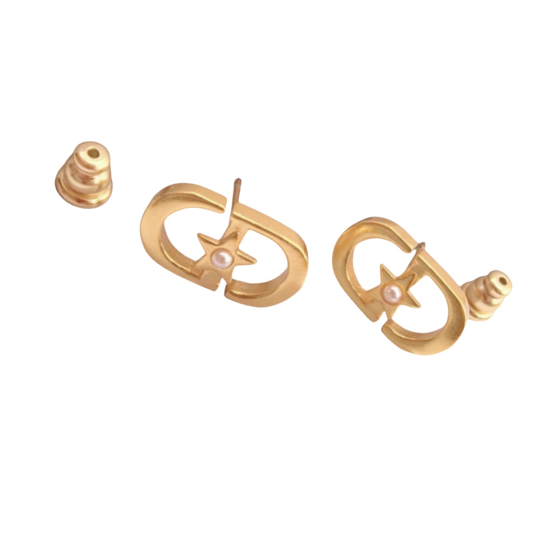 CDE165 Dior cd star pearl earrings - ccjewelryacc