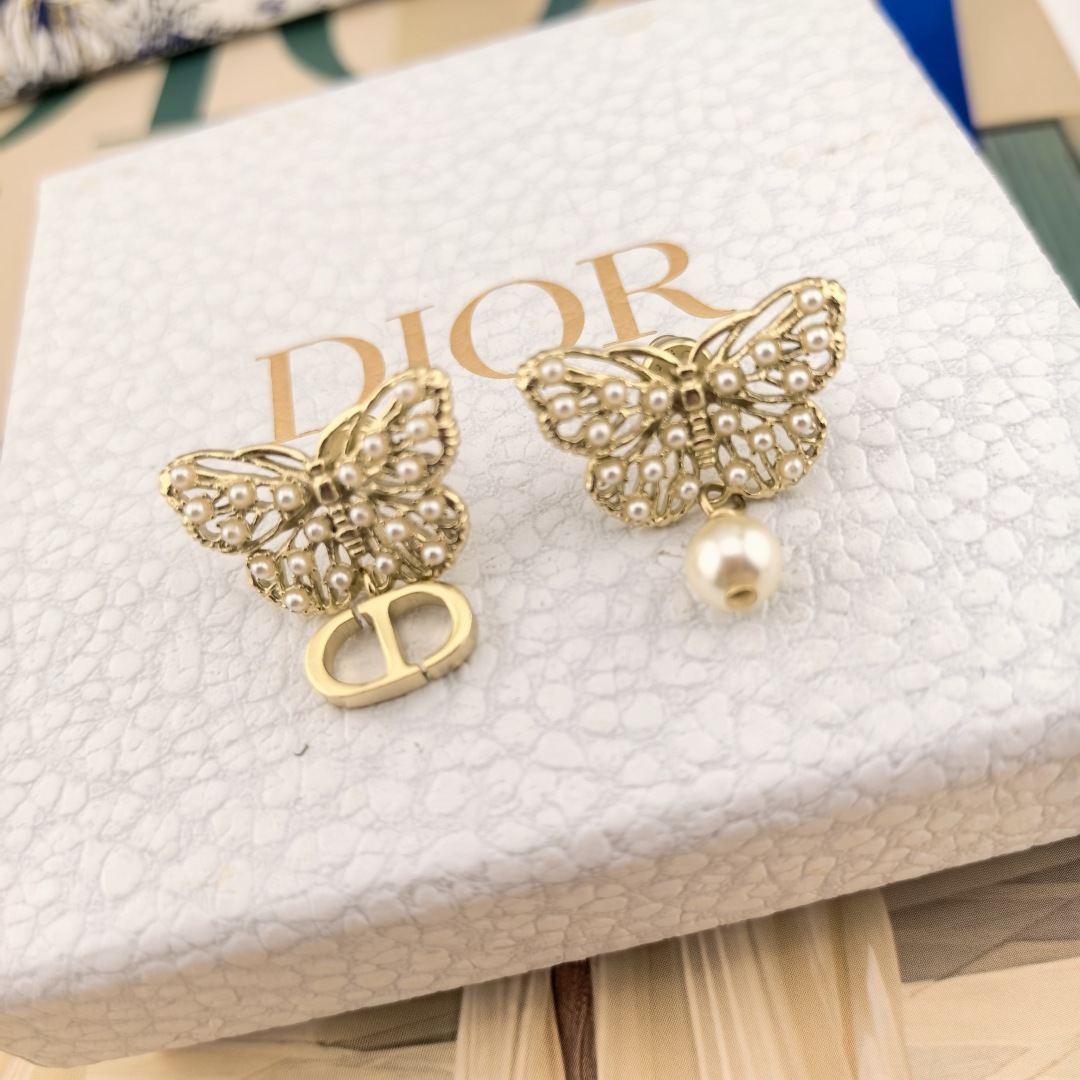 CDE157 Dior Toile de Papillon butterfly earrings - ccjewelryacc