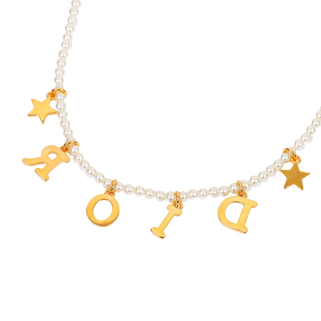 CDN031 Dior charms pearl choker necklace - ccjewelryacc