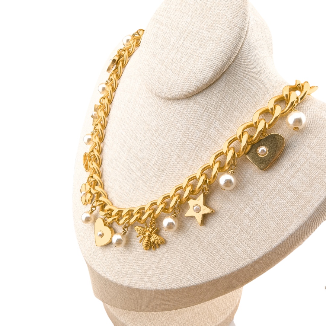 CDN062 Dior Lucky Dior choker necklace - ccjewelryacc