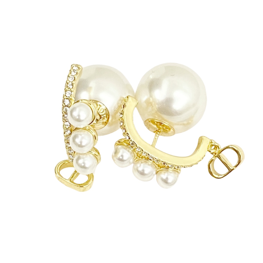 CDE167 Dior C pearl earrings - ccjewelryacc