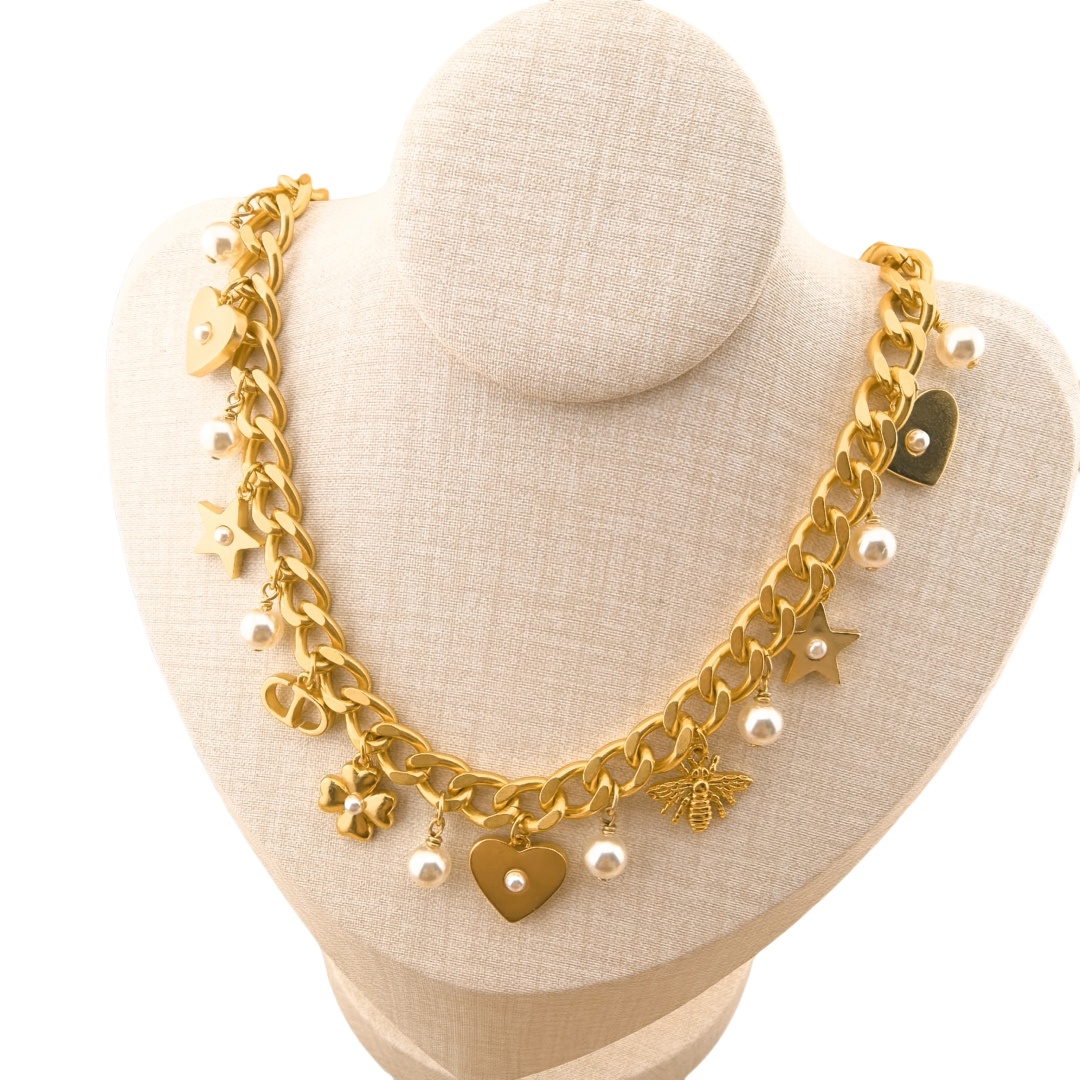 CDN062 Dior Lucky Dior choker necklace - ccjewelryacc