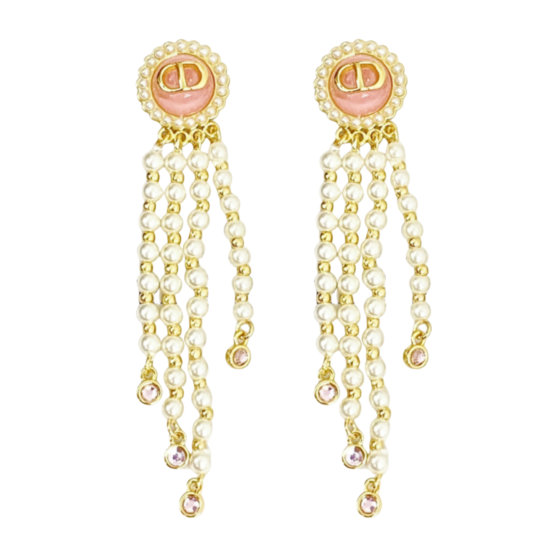 CDE283 CD Pearl tassel Earrings - ccjewelryacc