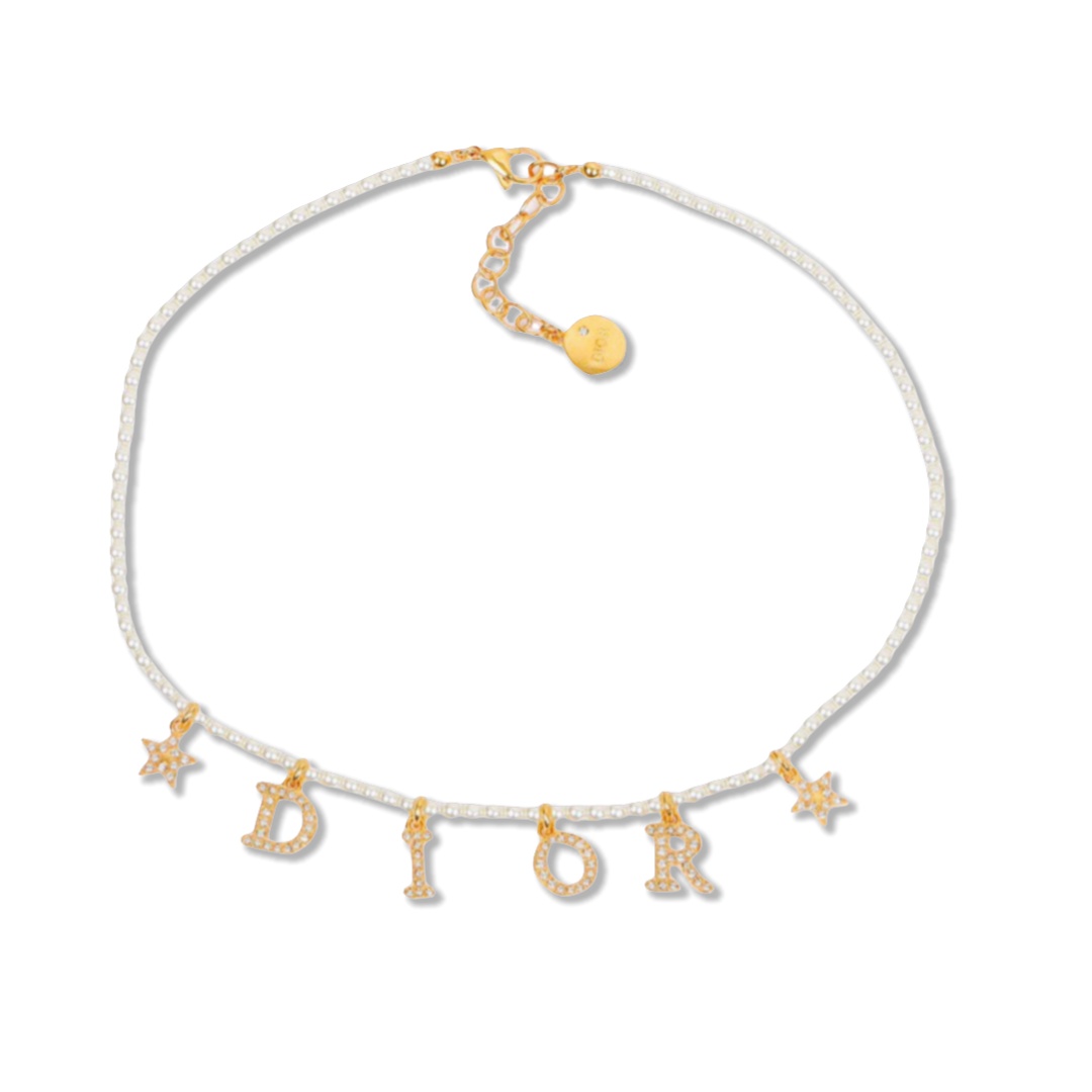 CDN031 Dior charms pearl choker necklace - ccjewelryacc