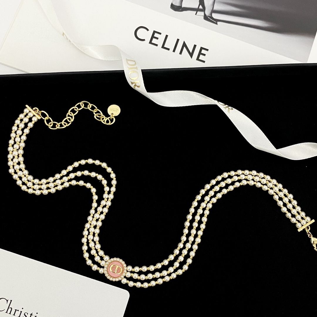 CDN314  Dior Petit CD Baroque choker necklace - ccjewelryacc