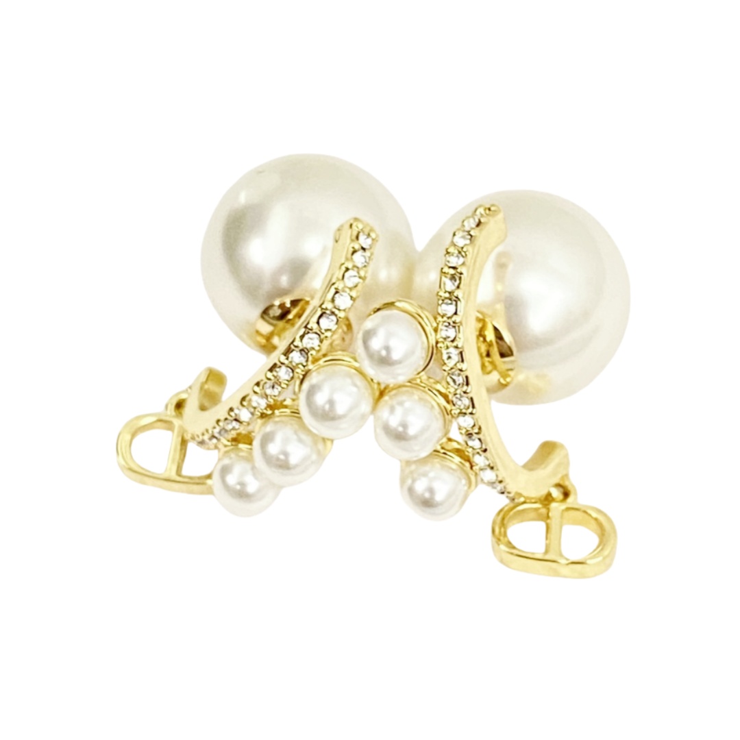 CDE167 Dior C pearl earrings - ccjewelryacc