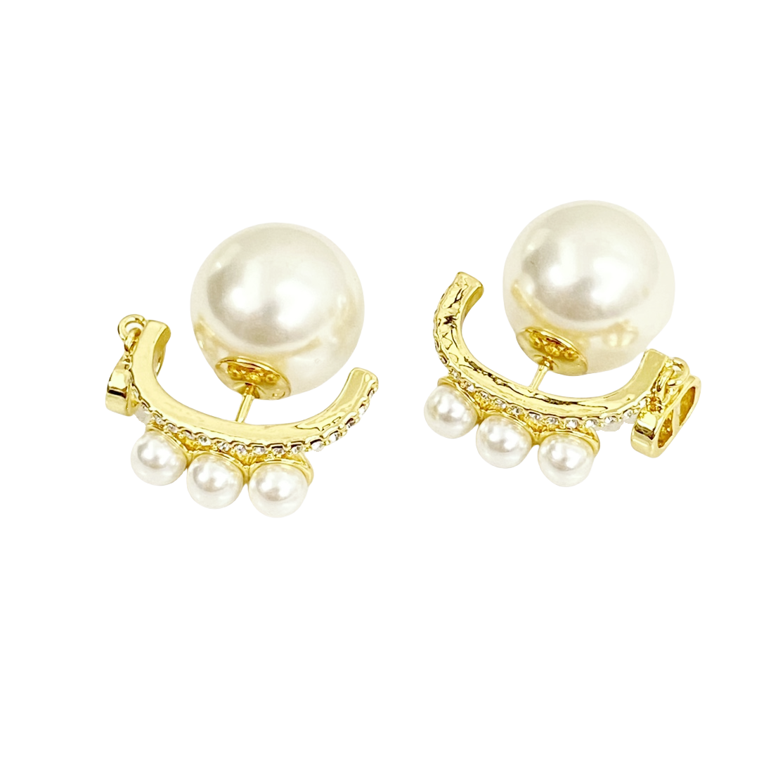 CDE167 Dior C pearl earrings - ccjewelryacc