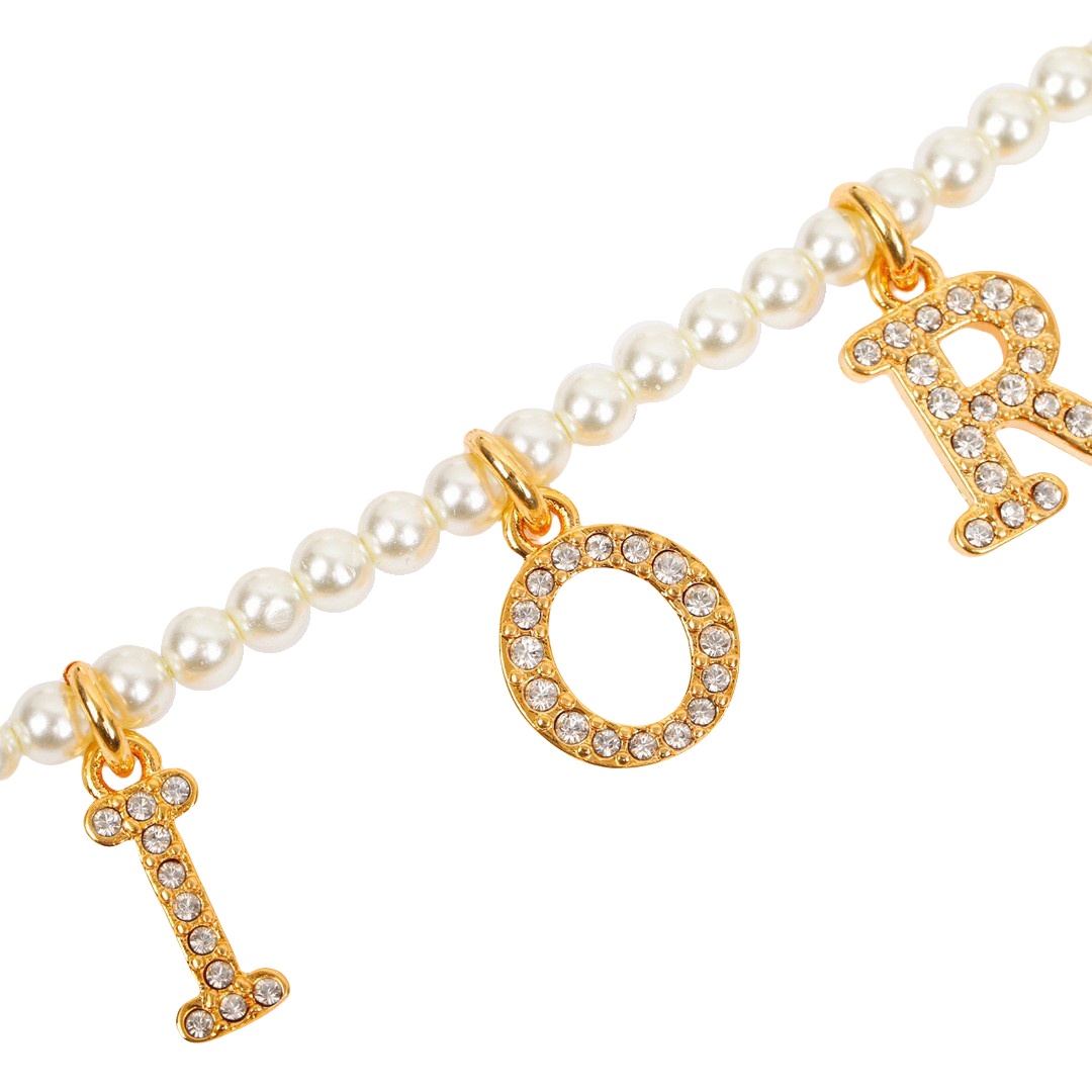CDN031 Dior charms pearl choker necklace - ccjewelryacc