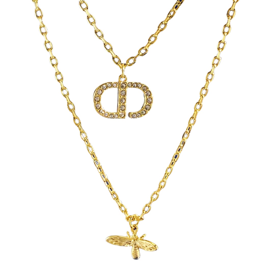 CDN054 Dior Petit CD bee necklace - ccjewelryacc