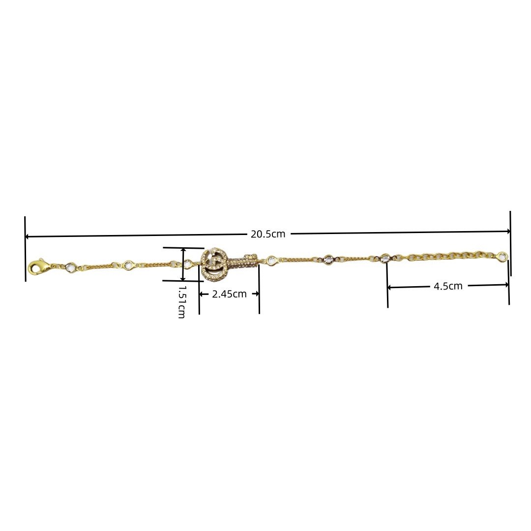 GGS051 Gucci Double G key bracelet with crystals - ccjewelryacc