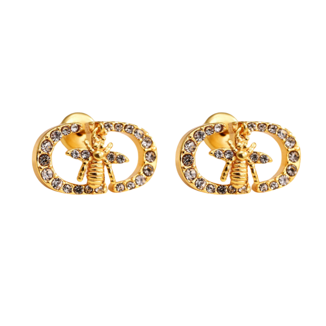 CDE172 Dior Petit CD Bee stud earrings - ccjewelryacc
