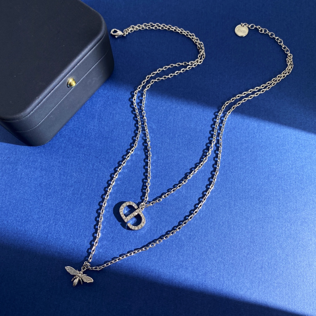 CDN054 Dior Petit CD bee necklace - ccjewelryacc