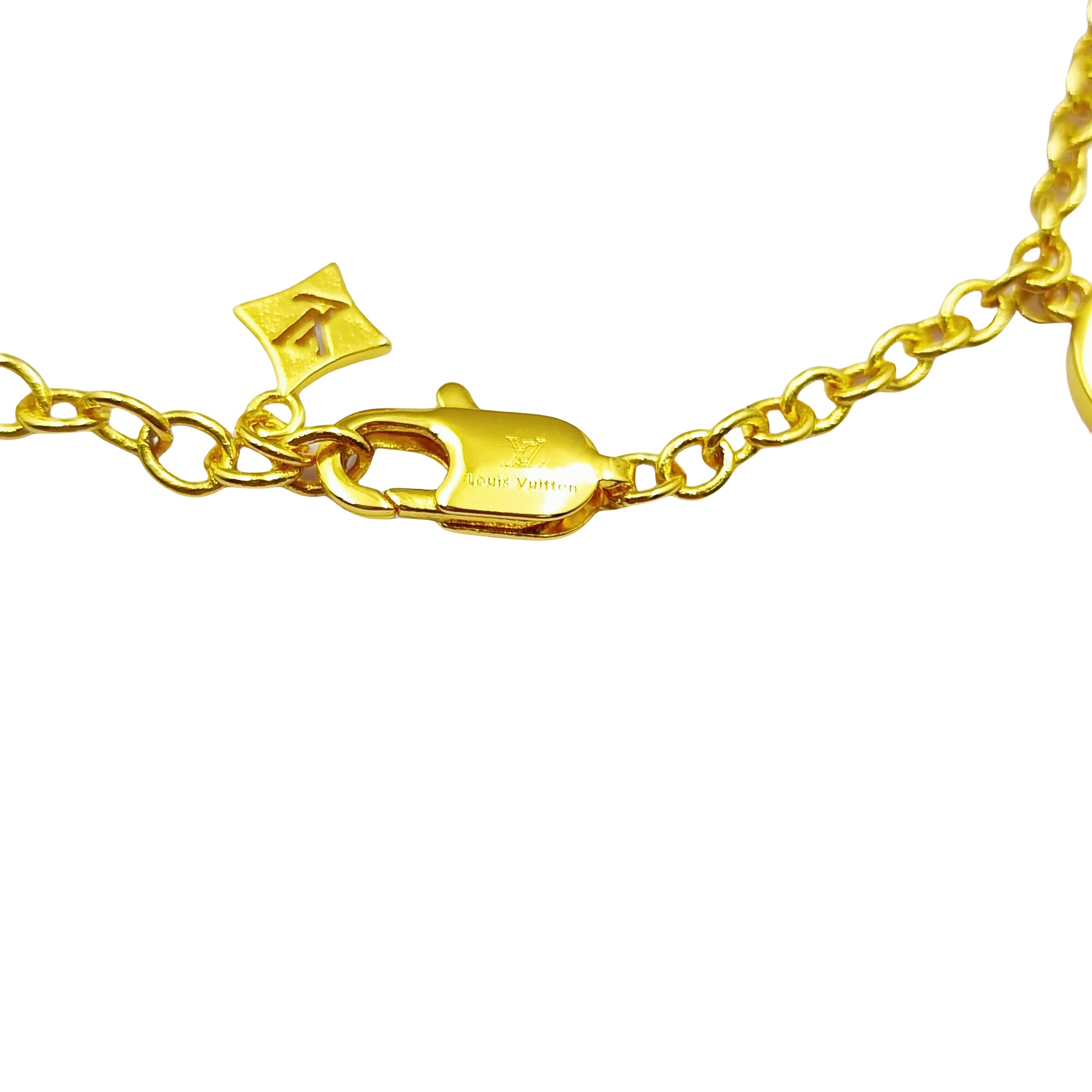 LVS021 LV Crystal Monogram charms Bracelet - ccjewelryacc