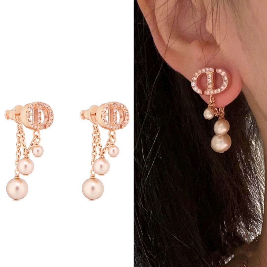 CDE183 Dior earrings pink - ccjewelryacc